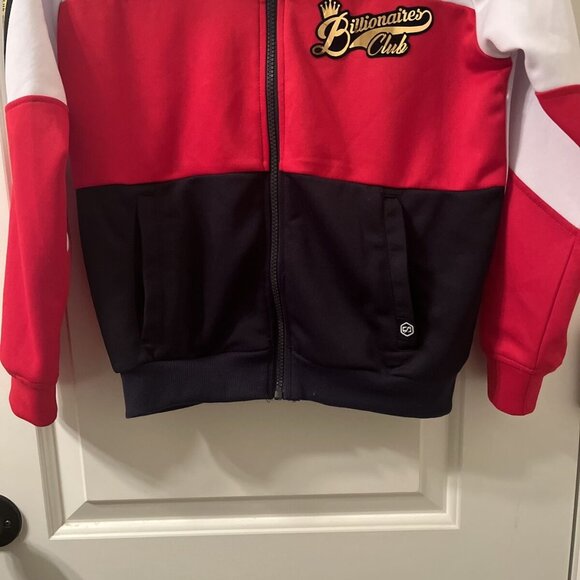 Switch Remarkable Boys Full Zip Track Jacket Billionaires Club Size S 8 Red Blue - Picture 11 of 13